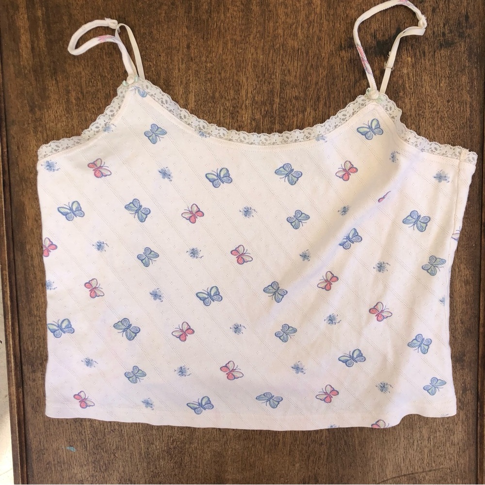 Vintage 90s Pointelle Butterfly Tank